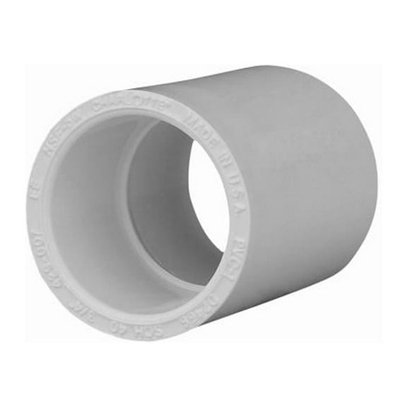 Charlotte Pipe PVC 02100  1800HA Schedule 40 PVC Pressure Coupling, Slip x Slip, White, 3 In. - Quantity 10