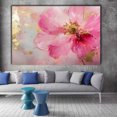 thumbnail image 2 of Mudket Framed Canvas Wall Art Ready to Hang, Pink Flower Gold Print, Modern Floral Wall Decor Canvas Artwork for Living Room Bedroom Office, Flower Pictures - 12"L x 8"W, 2 of 10