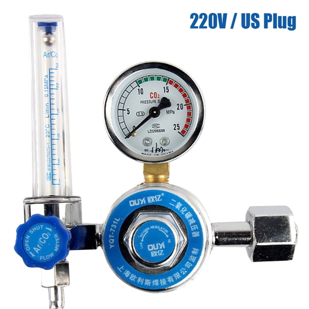 Medidor de flujo de gas CO2 y regulador Reductor de presión para soldadura Tig Mig