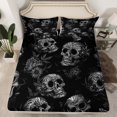 thumbnail image 2 of Manfei Boho Sugar Skull Full Size Sheets, Vintage Retro Flower Bed Sheets, Halloween Sheet Sets, Lightweight Room Decor 4-Piece, 2 of 7