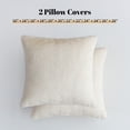 thumbnail image 4 of Sonive 2 Pack Faux Rabbit Fur Dual Texture Throw pillow cover 24"×24", Decorative Furry Fuzzy Pillow Shams with Invisible Zipper Bedroom Living Room, White, 4 of 9