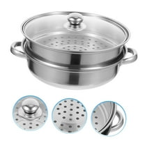 Fanglonggg Cooking Pot Steam Clothes Steamer Dumpling Steamer Steam Pots For Seafood Soup Stew Pot Korean Ramen Pot Round Household Steamers Stainless Steel Metal Japanese Kitchenware Bowls