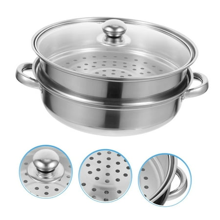 

Cooking Pot Steam Clothes Steamer Dumpling Steamer Steam Pots For Seafood Soup Stew Pot Korean Ramen Pot Round Household Steamers Stainless Steel Metal