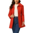 thumbnail image 1 of INSPIRE CHIC Manteau d'Hiver à Col Rabattu pour Femmes avec Poches TP Rouge, 1 of 6