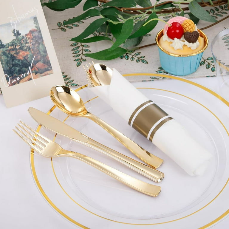 Clear plastic dinnerware hot sale