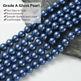 thumbnail image 3 of 10 strand Eco-Friendly Glass Pearl Bead Strands Round Dyed Cotton Cord Threaded Midnight Blue 10mm Hole: 1.2~1.5mm 42pcs/strand 15.7 inch, 3 of 4
