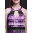 thumbnail image 3 of Bimba Tie-Dye Ladies Crew Neck Waist String Print Maxi Dress with Side Slits Summer Wear-Medium, 3 of 6