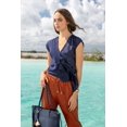 thumbnail image 4 of Blusa André Badi Erina azul 26 escote en V manga tipo kimono nudo drapeado, 4 of 5