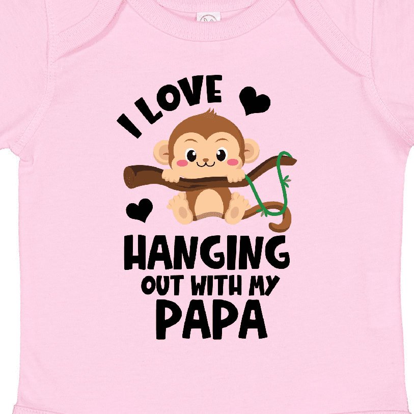 Inktastic Monkey I Love Hanging out with My Papa Boys or Girls Baby Bodysuit