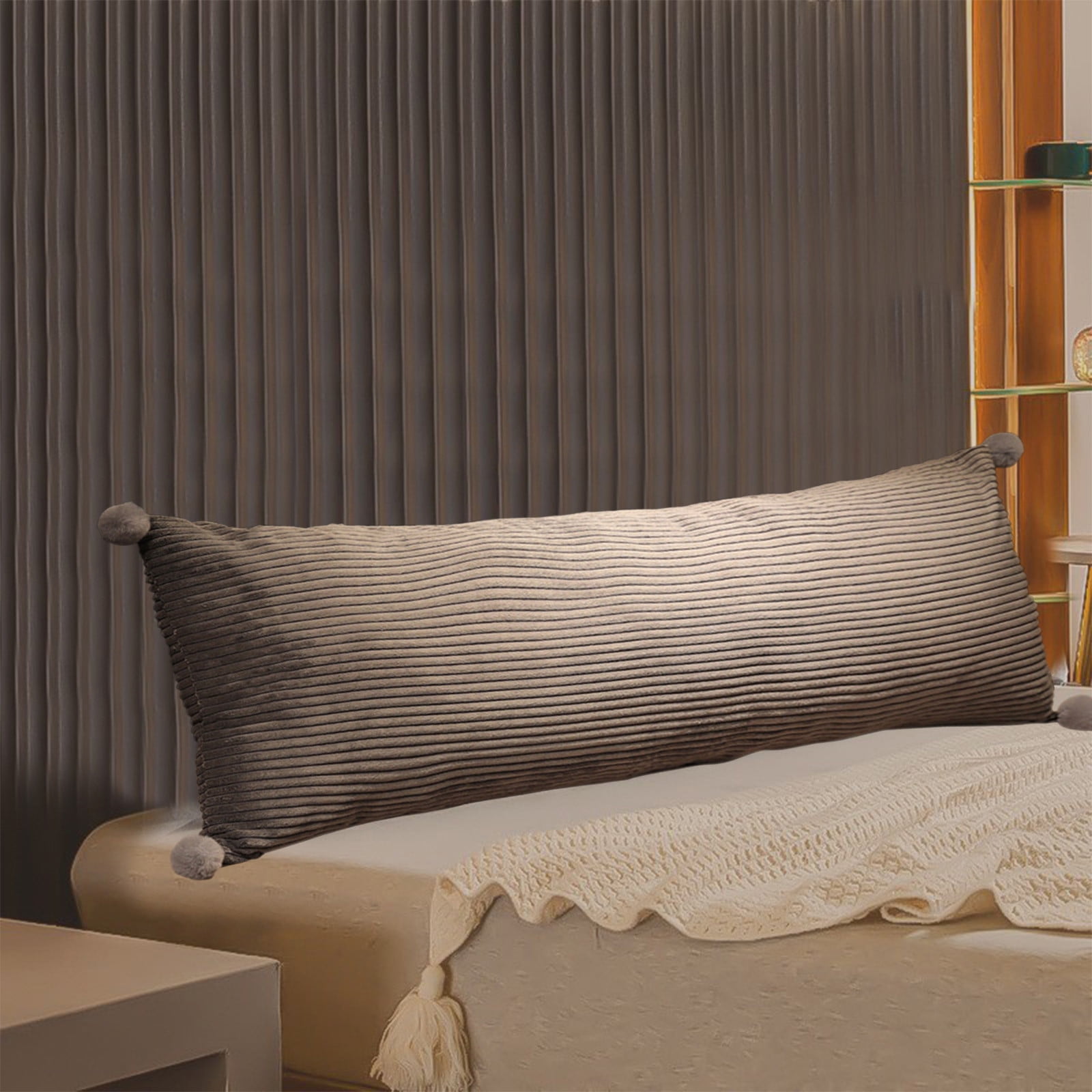 Luxurious Extra Long Cooling Body Pillow with Shredded Memory Foam - Perfect for Adults - Complete with Zippered Pillowcase and Core for Optimal Sleep Comfort