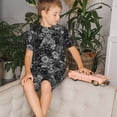 thumbnail image 4 of Fotbe Black Cats In A Garden Pijama Estampada de 2 Piezas para Niños – Ropa de Dormir de Manga Corta Cómoda para Niños y Niñas, Camiseta y Shorts de Algodón-XX-Large, 4 of 6