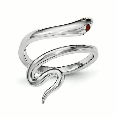 - .925 Sterling Silver Snake with Synthetic Ruby Toe Ring MSRP $57