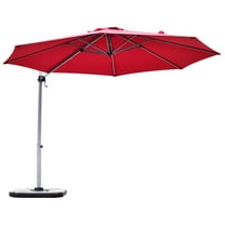 Topbuy 11' Outdoor Cantilever Umbrella Patio Offset w/Base Red
