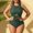 *Green, variant on ClodeEU Women's Plus Size Plaid Tie Bikini Set ,Spaghetti Strap Beach Swimsuits Hot Pink,Womens Plus XL