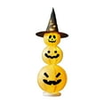 thumbnail image 2 of Japceit Halloween Pumpkin Lantern Light Decor Glowing Witch Hat Pumpkin Stack For Party Tabletop Indoor Outdoor Holiday Decoration 3 Styles, 2 of 6