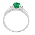 thumbnail image 4 of Mauli Jewels Rings for Women 0.9 Carat Oval Emerald and Diamond Ring 4-Prong 10K White Gold, 4 of 6