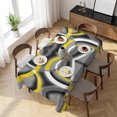 thumbnail image 3 of Yellow Geometric Table Cloth Waterproof Tablecloths, Gray Black Retro Abstract Stripes Lines Tablecloth Dining Table Cover for Kitchen Party Tabletop Outdoor, Rectangle Tablecloth 54x108 Inch, 3 of 9