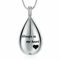 Urn Necklaces for Ashes Carved Always in my heart Teardrop Keepsake Ashes Necklace Urn Pendant Cremation Memorial Jewelry