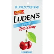 Luden's Sugar Free Throat Drops, Wild Cherry 25 ea (Pack of 2)