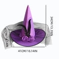 thumbnail image 3 of Odeerbi Kids Boys Girls Halloween Witch Hat Rose Tulle Wide Brim Pointed Tall Hat Party Dress Up Accessory, 3 of 7