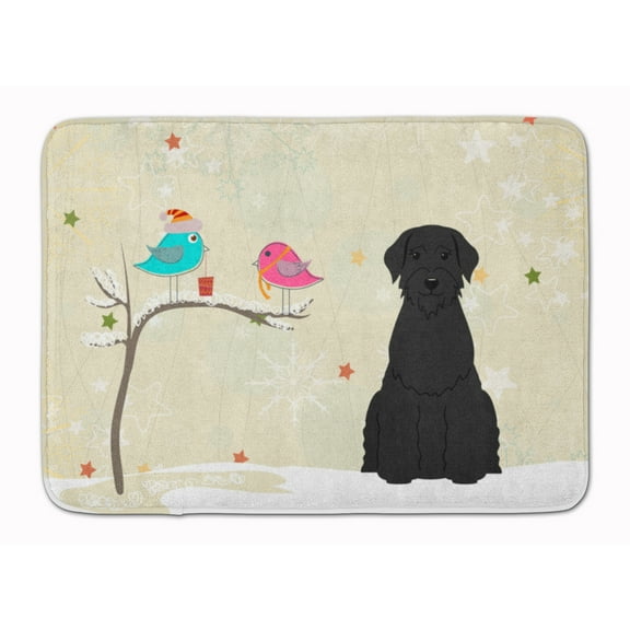 Christmas Presents between Friends Schnauzer - Giant Machine Washable Memory Foam Mat