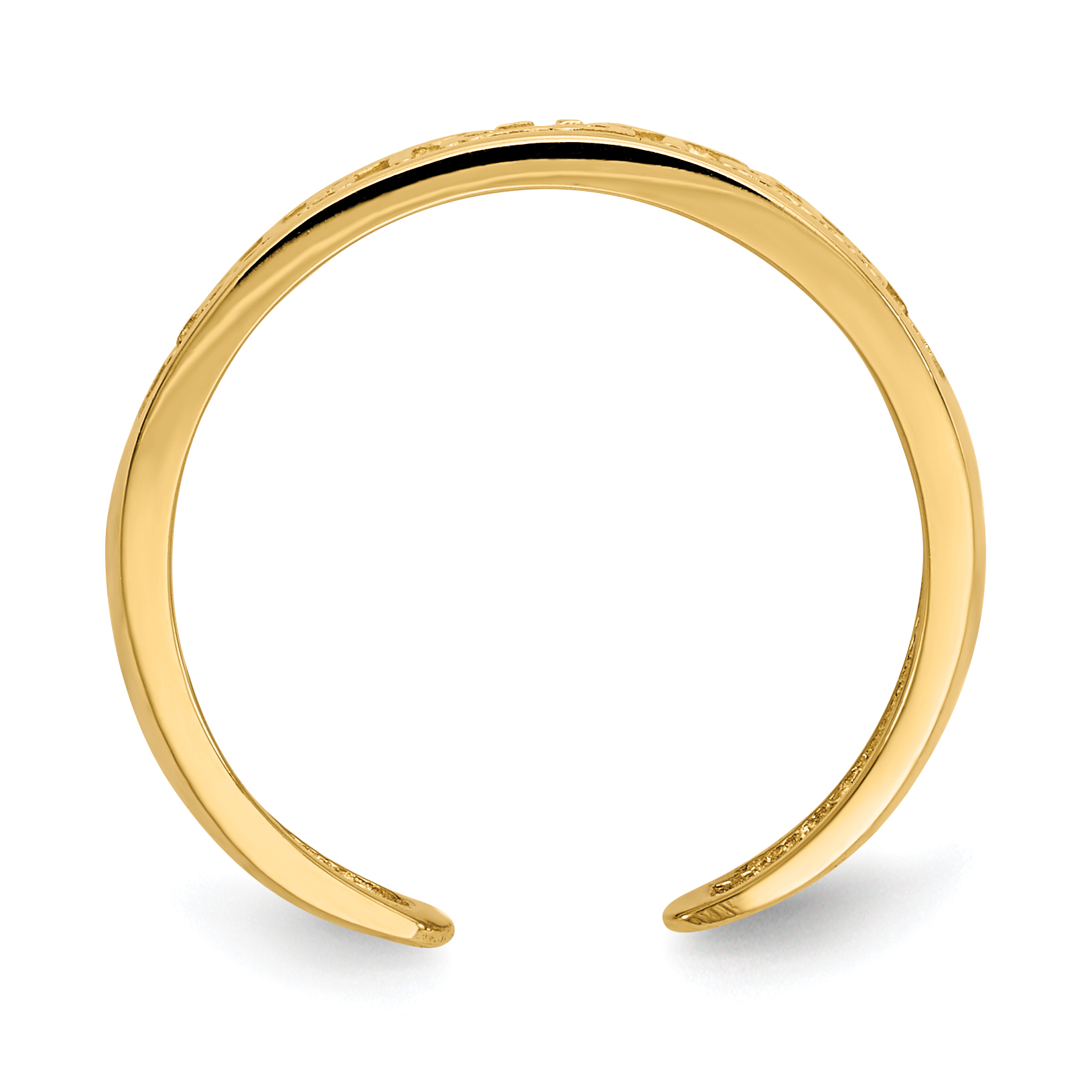 Bague De Pied (Toe Ring) Ou Bague Midi - Cœur Ouvert - Plaqué Or Jaune 14k Sur Argent 925 - Fait Main US