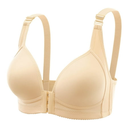 

Mrat Everyday Bras Women Bralette Smoothing Fit Ladies Print Thin Front Buckle Adjustment Chest Shape Bra Underwear No Rims Smoothing Bra Full-coverage