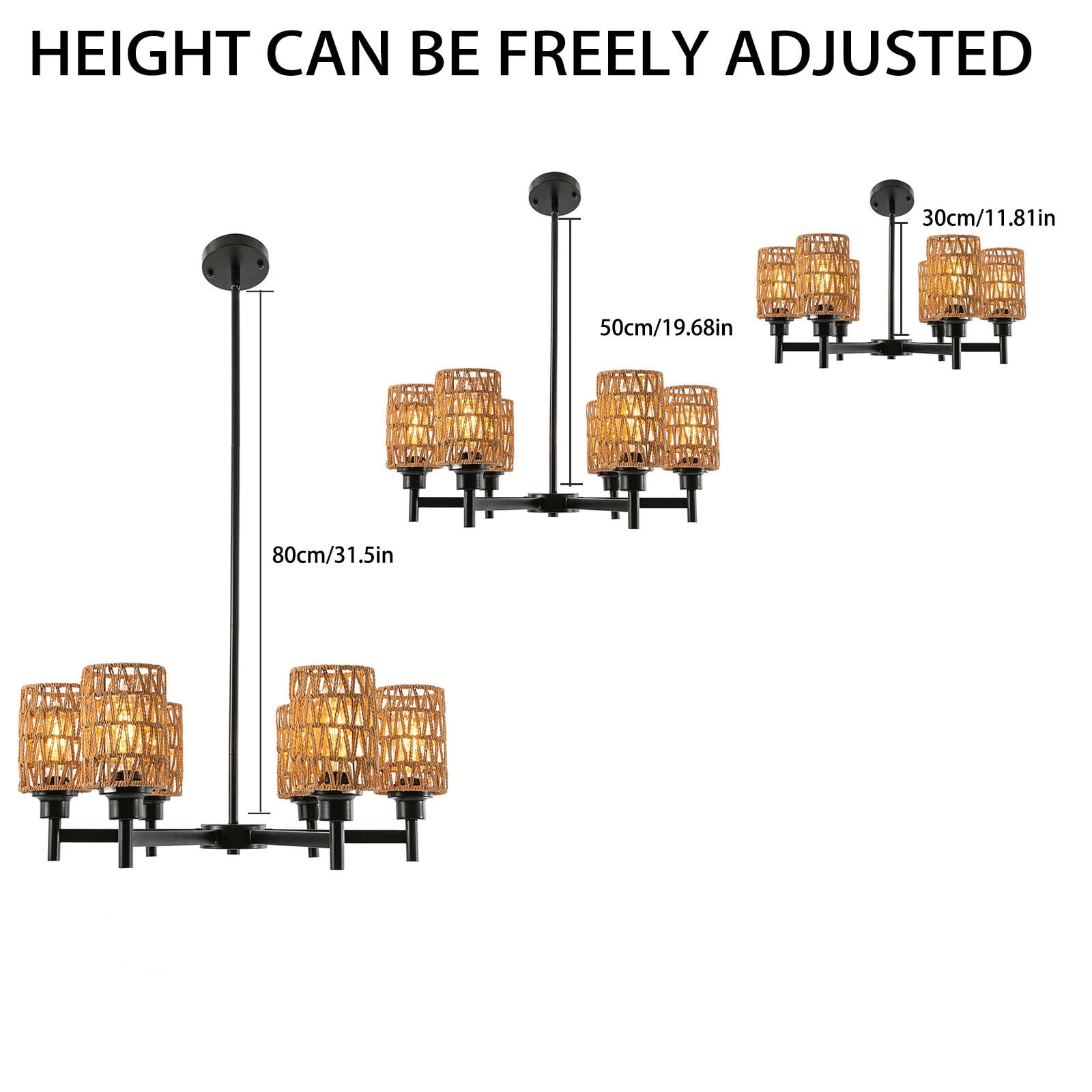 6 Head Modern Dimmable Ceiling Light LED Pendant Lamp Fixtures Chandelier