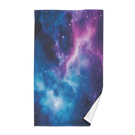 Yayeee 100% Cotton Hand Towels for Bathroom 16" x 28" Soft Absorbent Kitchen Towel, Galaxy Pattern