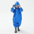 thumbnail image 5 of QUOTAY Rain Ponchos for Kids Boys Girls Toddler Reflective Cartoon Design Kids Rain Jacket Outdoor Play Blue,L, 5 of 9