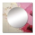 thumbnail image 2 of Designart "Minimal Abstract River in Gold and Pink III" Fuschia Square Mirror For Wall Decor - Large Beige Square Printed Wall Mirror Art - Wall Mounted Square Large Mirror, 2 of 5