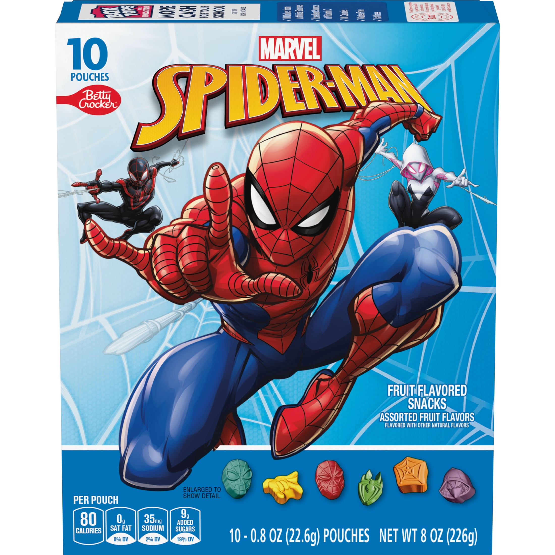 (3 pack) Marvel Spider-Man Fruit Flavored Snacks, Gluten Free, Kids Snacks, 10 Ct, 8 oz