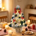 thumbnail image 6 of 2026 Christmas Home Party Decoration Flocked Wintery Mini Tabletop Christmas Tree Before Lit Small Xmas Tree With Velvet Balls Ornaments Desktop Christmas Decor Christmas Celebration Party, 6 of 6
