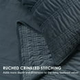 thumbnail image 5 of EVERGRACE Velvet Quilt King Size, Luxury Velvet Bedding Set, Ultra Soft Ruched Quilt Sets, Lightweight Comforter Vintage Textured Bedspread Coverlet with 2 Shams for All Season, Stormy Blue, 5 of 8