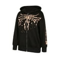 thumbnail image 2 of Seyurigaoka Women’s Casual Zip Drawstring Hoodies, Gothic Graphic Long Sleeve Sweatshirts, 2 of 9