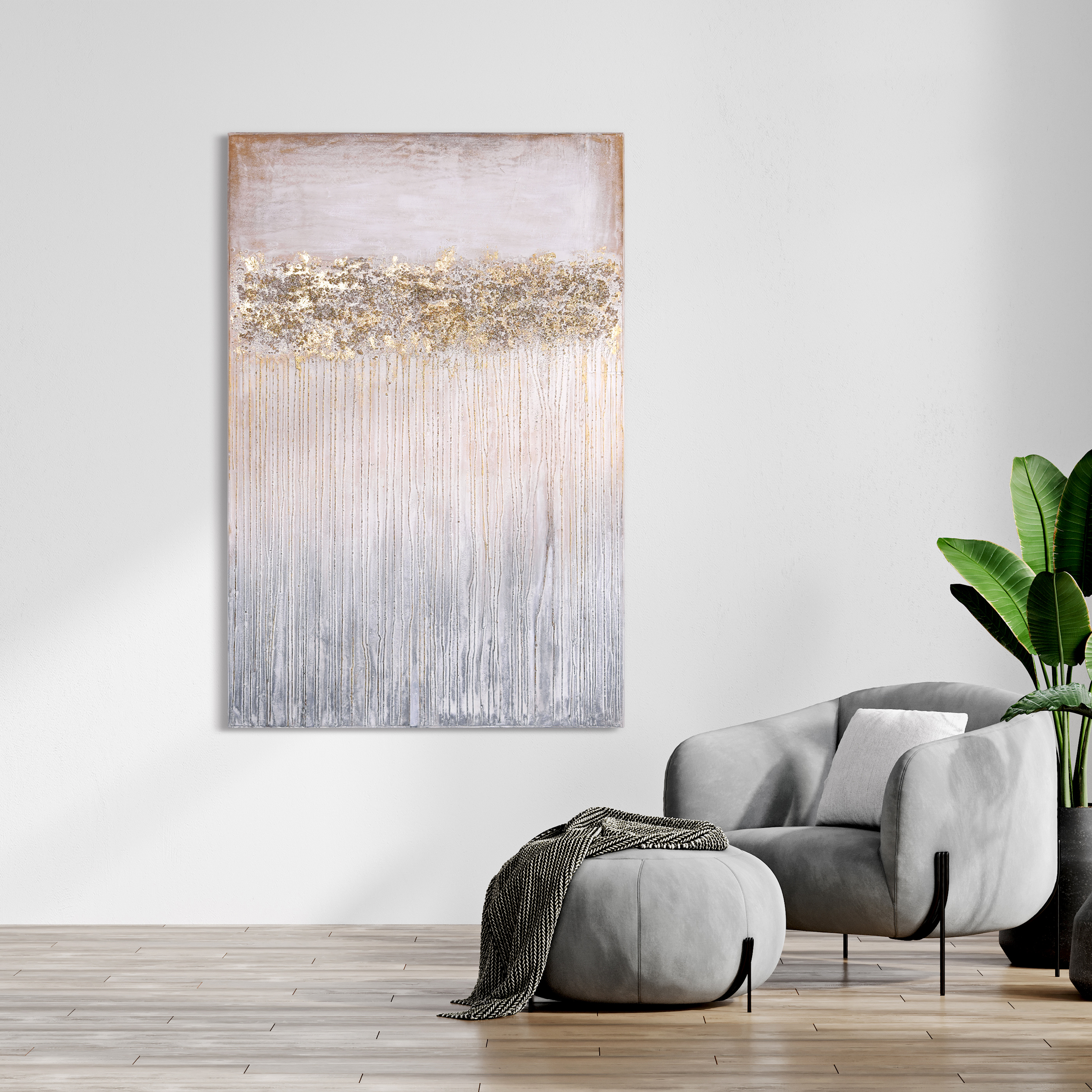 Empire Art Direct Dust Textured Metallic Hand Painted Wall Art, 40" x 60" x 1.5", Ready to Hang