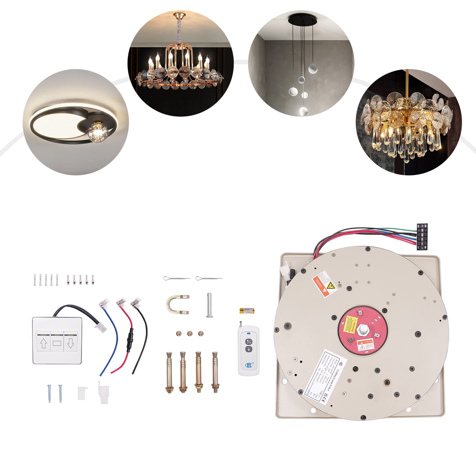 Chandelier Lifter, Electric Motor Villas Pendant Lamps Lifter, 220lbs 8M Chandelier Hoist Lifter System
