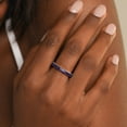 thumbnail image 6 of SFTING Wedding Band 925 Sterling Silver Stackable Half-Eternity Rings for Women Blue Size 4, 6 of 7
