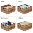 thumbnail image 6 of mDesign Woven Farmhouse Pantry Food Storage Bin Basket Box, 6 Pack - Brown Ombre, 6 of 9