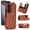 Brown, variant on for Samsung Galaxy Z Fold 7 Wallet Case with Zipper and Credit Card Holder, Cash Slots, Premium PU Leather Magnetic Clasp Kickstand Heavy Duty Ring Protective Phone Case Cover, Brown
