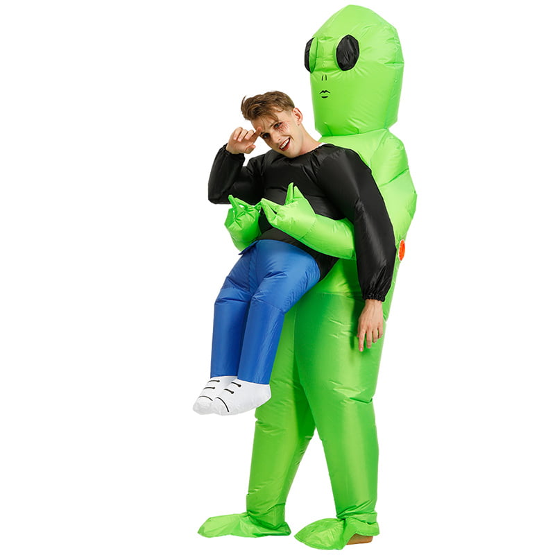 1 NEW INFLATABLE GREEN SPACE ALIEN 60" BLOW UP INFLATE ALIENS HALLOWEEN GAG GIFT 