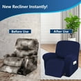 thumbnail image 2 of Recliner Sofa Slipcover, Four Piece High Stretchy Reclining Chair Cover, Machine Washable Spandex Jacquard Fabric, Bottom Elastic Easy to Install, Non-Slip Furniture Protector, 2 of 8
