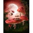 thumbnail image 2 of ABPHOTO 5x7ft Photography Backdrops Dreamy Fairy Tale Moon Night Bokeh Halos Mushroom Tea Time Cupcakes Grass Field Scene Seamless Newborn Baby Children Adults Portraits Photo, 2 of 3