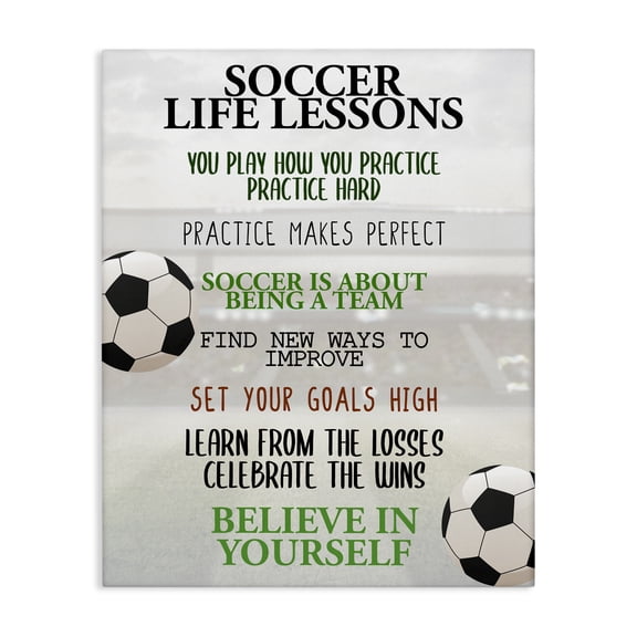 Soccer Life Lessons Canvas Wall Art, design by Kim Allen