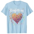 thumbnail image 1 of Tops de Manga Corta Roja para las Mujeres Confetti Corazón Impresión V-Cuello Camiseta, Tops de Manga Corta de la Mujer Casual para la Fiesta Y el Uso Diario, 1 of 2