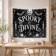 thumbnail image 5 of Cauldron with Bats Candles Pumpkins and Crystals, Playful Gothic Style for Halloween Decor Lovers, Witchy Wall Art, Halloween Gift, Tapestry Wall Hanging for Bedroom and Dorm, 5 of 7