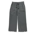 thumbnail image 4 of P.J. Salvage Womens Crop Scalloped Hem Pajama Lounge Pants, Grey, Small, 4 of 5