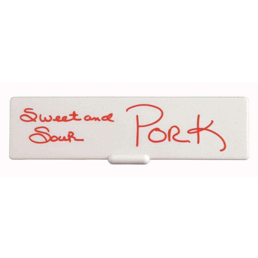 HUBERT® Write-On Wipe-Off Blank Tag White Plastic Heat Resistant - 6 1/8"L x 1 7/8"H