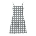 thumbnail image 6 of AHTJRT Girls Plaid Dress Lightweight Boho Beach Sundress Breathable Spaghetti Straps Dresses Travel Vacation Maxi Dress Gray 9 Years, 6 of 7