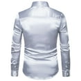 thumbnail image 2 of Sonducket Camisa Transpirable Para Hombre Satén Con Mangas Largas - Trabajo Boda O Casa Camisa Para Hombre Formal Manga Larga Grande Camisetas gris claro L, 2 of 6